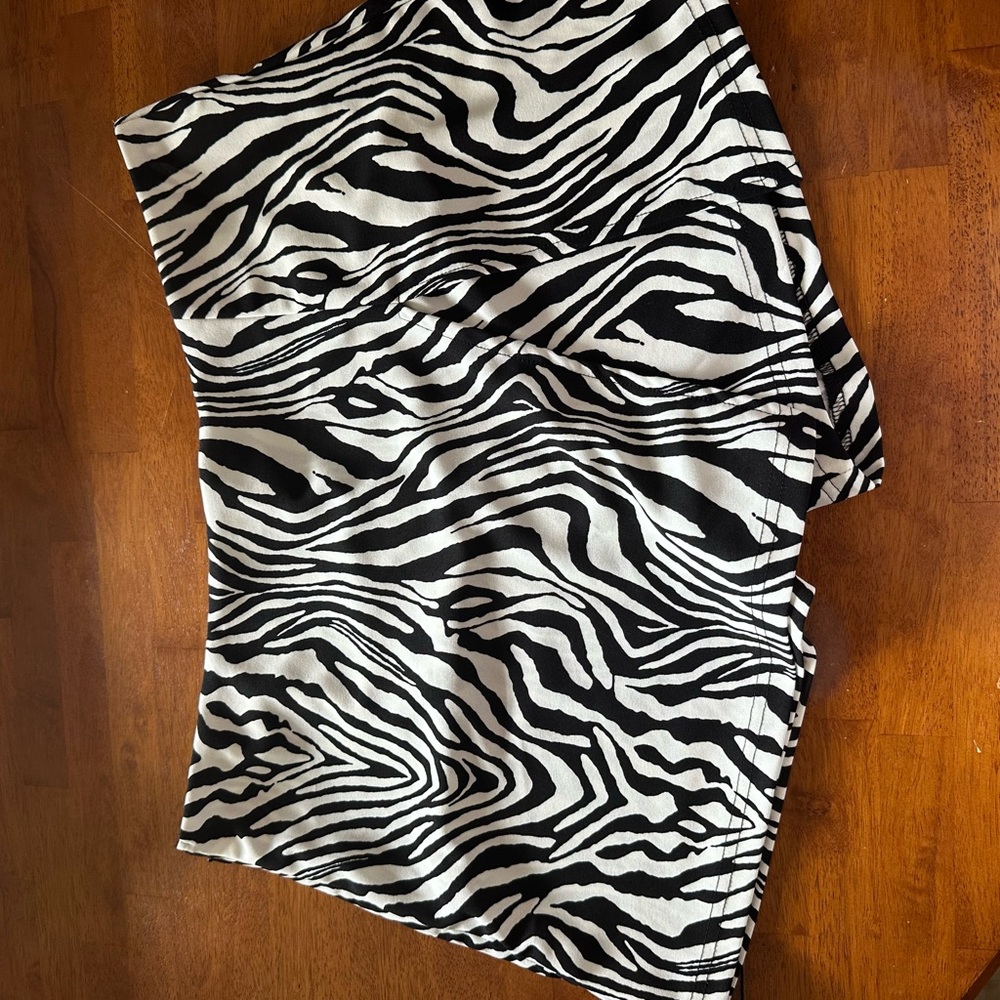 SHEIN Zebra Print Skirt - Black and White